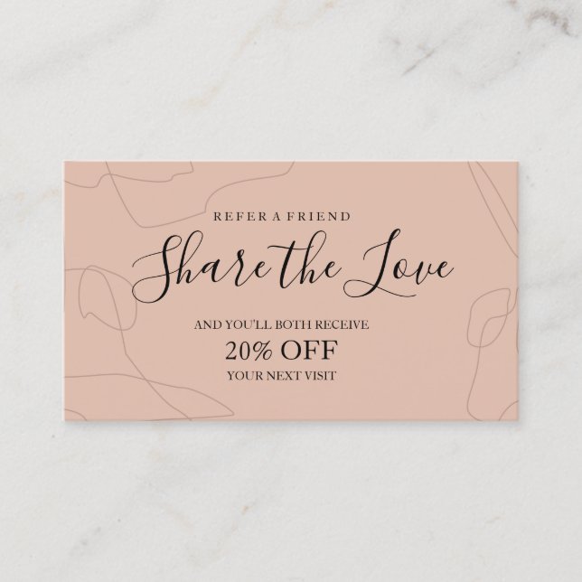 Referenzkartendesign in Pastellrosa Empfehlungskarte (Vorderseite)