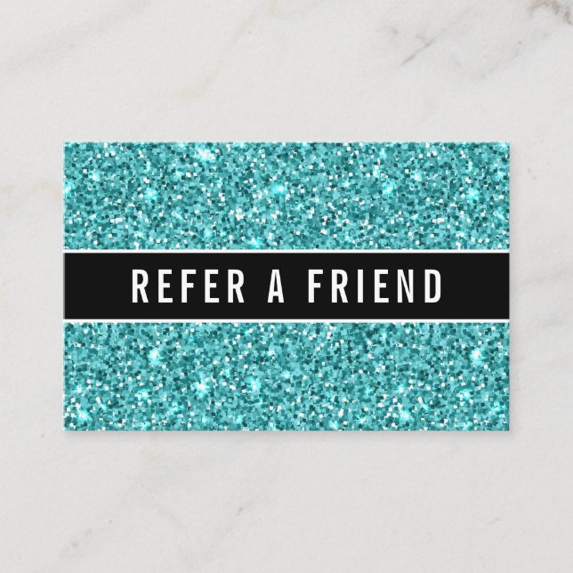 Referenzkunde des Glitzy Blue Glitzer Salon Visitenkarte (Vorderseite)