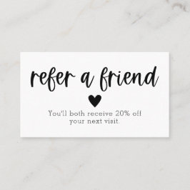 Référez Une Carte De Référence De Salon D'Ami