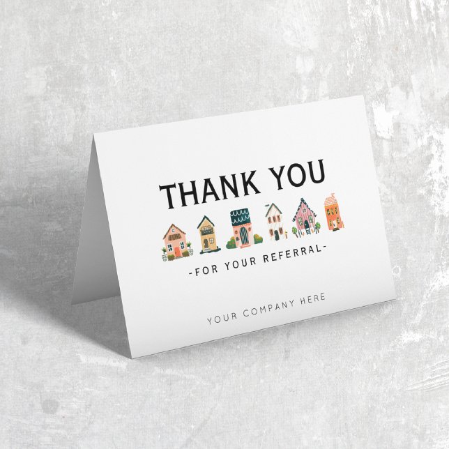 Referral Real Estate Thank You Card Dankeskarte (Von Creator hochgeladen)