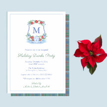 Refined Blue Red Christmas Wappen Weihnachts-Party