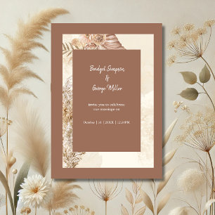 Refined Boho Chic Neutral Wedding Einladung