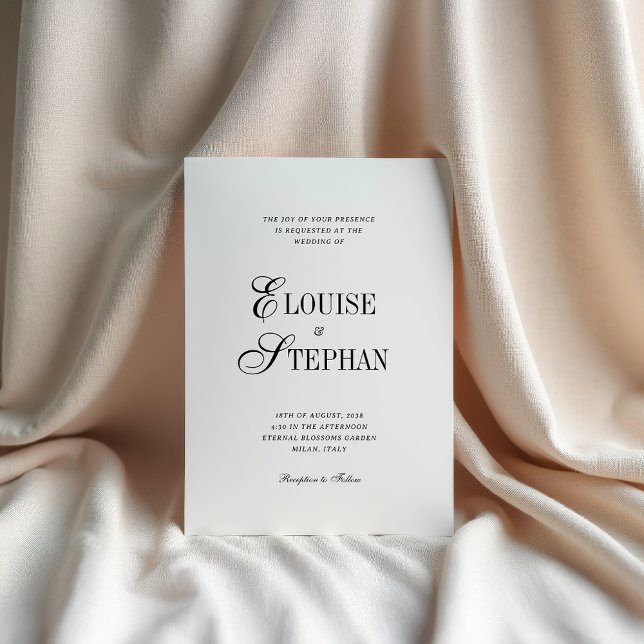 Refined Script White QR Code Details Wedding Einladung (Von Creator hochgeladen)