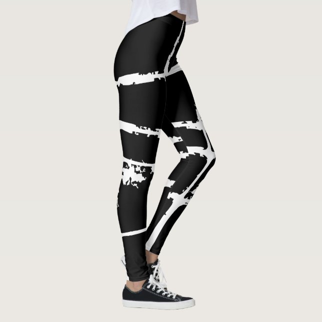 Refined White Light Grunge Modern Dirty Mesh Leggings (Rechts)