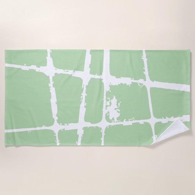 Refined White Light Grunge Modern Dirty Mesh Strandtuch (Vorderseite)