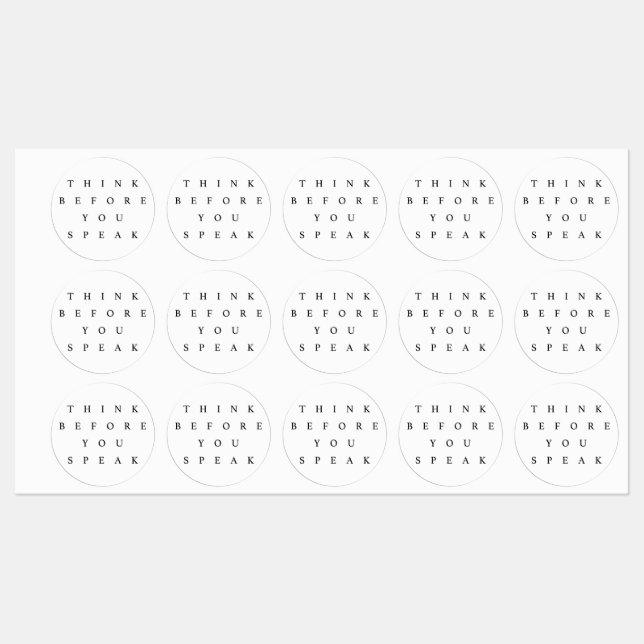 Réfléchissez avant de parler Sticker Set (Feuille)
