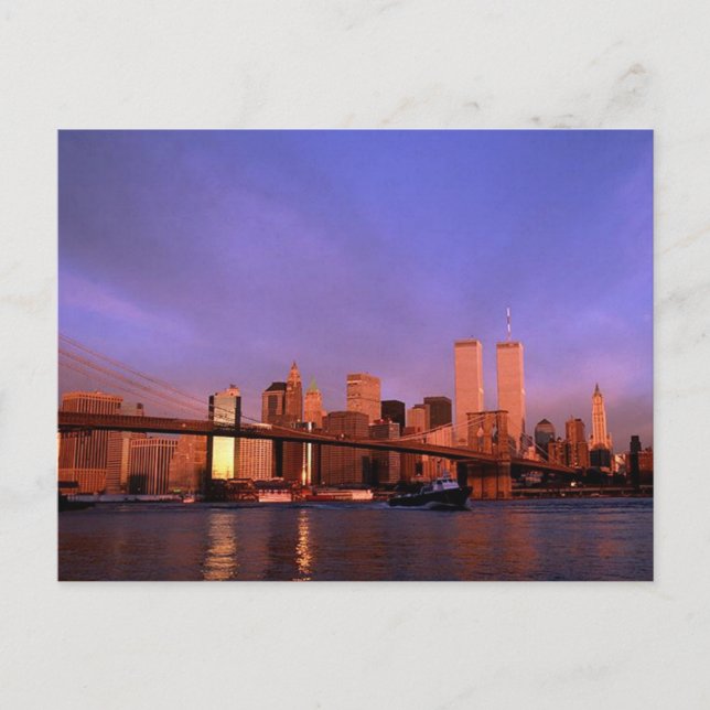 Reflection PC Twin Towers World Trade Center NYC Postkarte (Vorderseite)