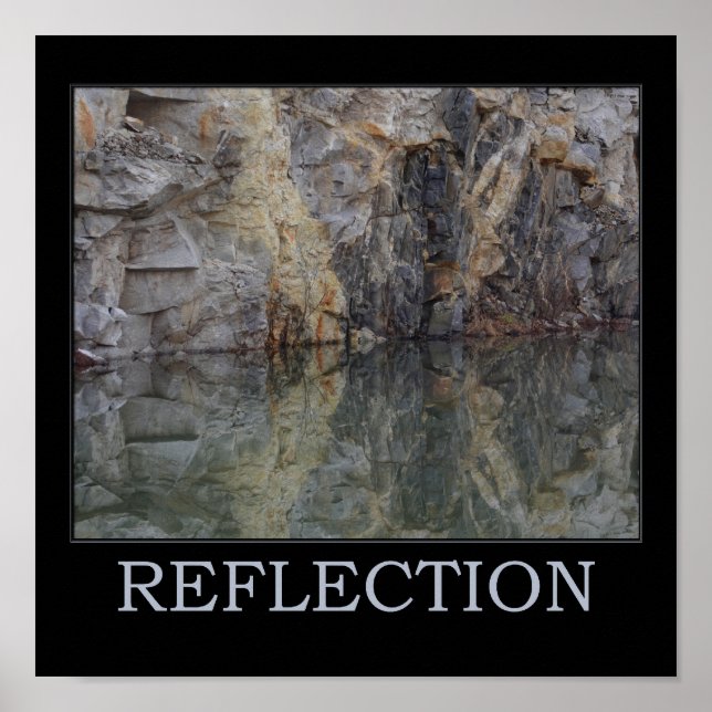 Reflection Rock Wall Water 1 Inspirational Poster (Vorne)