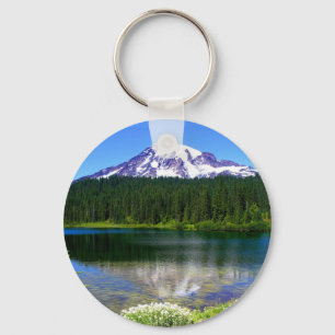 Reflection See, der Mount Rainier, WA, USA Schlüsselanhänger