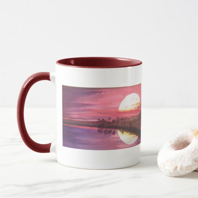 Reflection Sunset Tasse (Mit Donut)