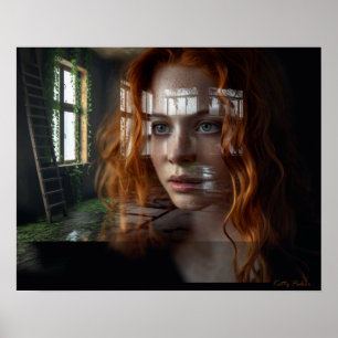 "Reflection Windows" Art Poster Print Katty Pulsar