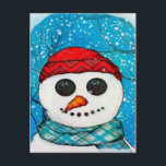 Reflections Christmas Snowman Folk Art COLLECT Feiertagspostkarte<br><div class="desc">Ebenfalls erhältlich in großen und mittelgroßen Geschenktaschen, Geschenkboxen, Packpapier, personalisierten Geschenketiketten und 3 Taschentüten, personalisierten Foto-Postkarten und 12x18-Magneten und Grußkarten, Puzzles, quadratische Schlüsselketten und Anhänger für das Gaben von Ideen, Dekorplakate, Plakatmatten, Kissen, runden Kissen, Akzent- und Rundkissen und Tischlappen für Dekor und Teeköpfe, Schürze, und Weincharme und Weingeschenktaschen für Küche...</div>