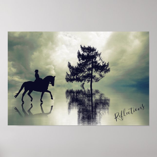 Reflections Dressage Stormy Wetter und Baumpferd Poster (Vorne)