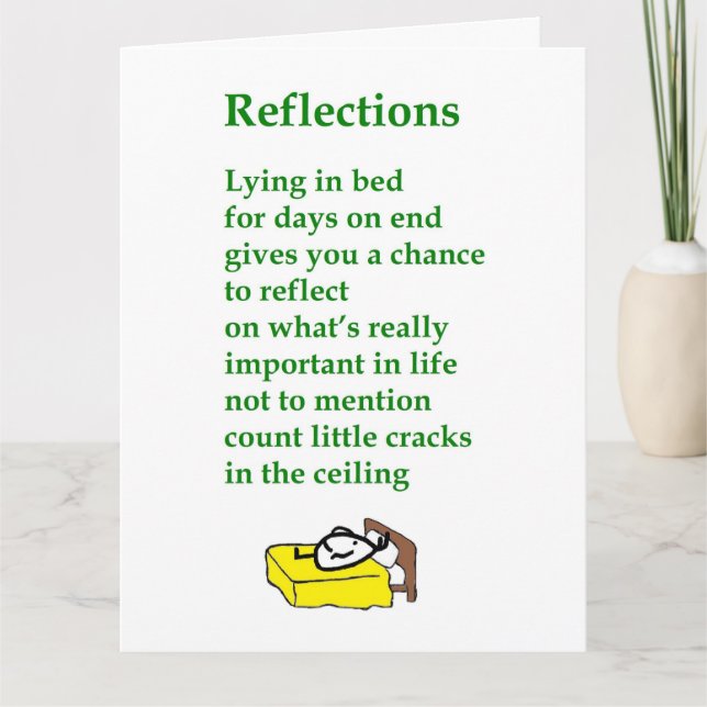 Reflections - ein lustiges Get Well Gedicht Karte (Vorderseite)