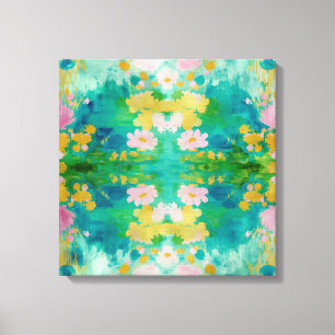 "Reflections in Bloom"(1) - Set von 4 Spiegelbild Leinwanddruck