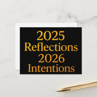 Reflections Intentions 2026 Gold Goal Planner  Feiertagspostkarte