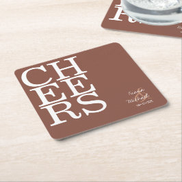 Reflections Wedding Cheers Clay ID774 Rechteckiger Pappuntersetzer