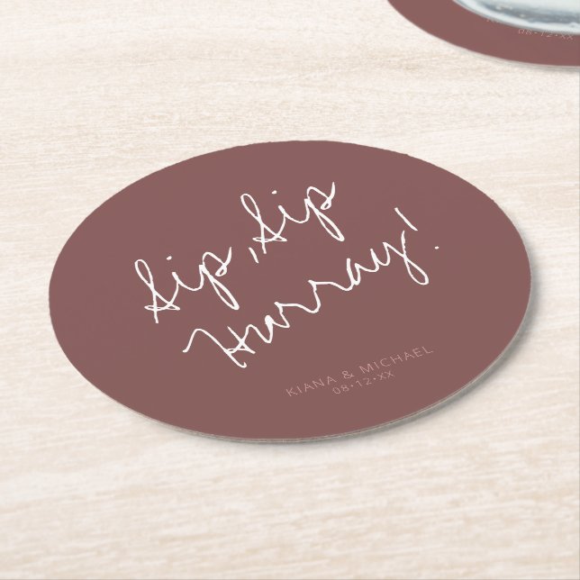 Reflections Wedding Hurray Cinnamon Rose ID774 Runder Pappuntersetzer (Angewinkelt)