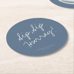 Reflections Wedding Hurray Dusty Blue ID774 Runder Pappuntersetzer