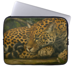 Reflective Jaguar - Serene Wildlife Art Print Laptopschutzhülle
