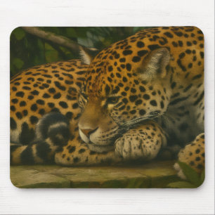 Reflective Jaguar - Serene Wildlife Art Print Mousepad