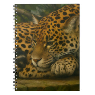 Reflective Jaguar - Serene Wildlife Art Print Notizblock