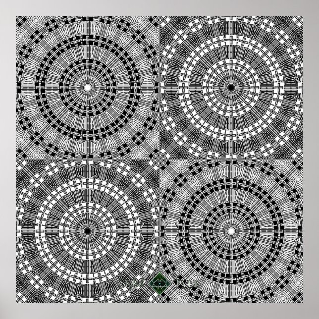 Reflektiere Mandala-Raster Poster (Vorne)