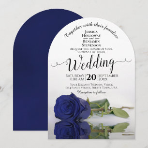 Reflektieren der blauen Navy-Rose Elegante romanti Einladung