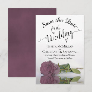 Reflektieren der Dusty Rose Romantische Blume Hoch Save The Date
