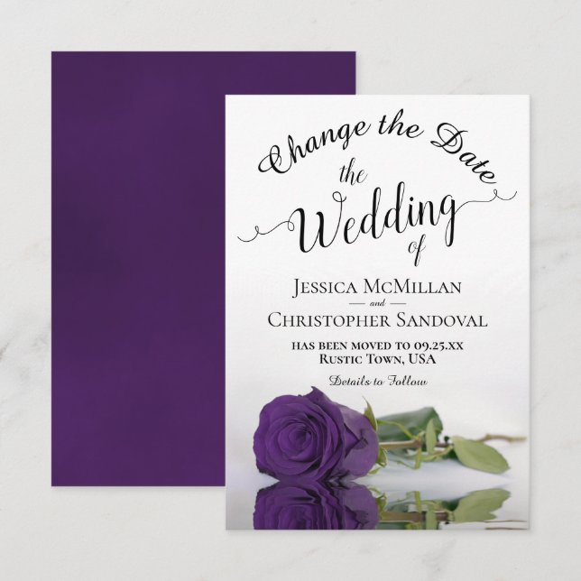 Reflektieren der Hochzeitspläne für den Wechsel de Save The Date (Vorne/Hinten)