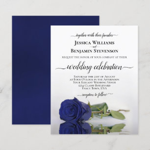Reflektieren des Navy Blue Rose HAUSHALT Hochzeit 