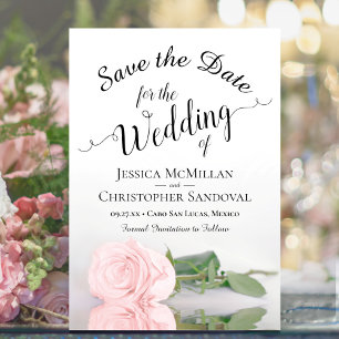 Reflektieren Rosa Rosa Romantische Hochzeit Save The Date