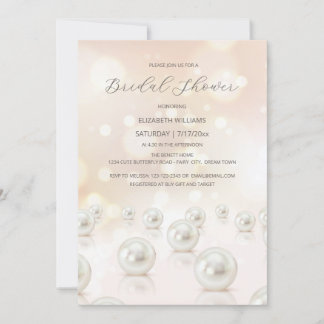 Reflektieren von Perlen Cremes Brautparty Einladung