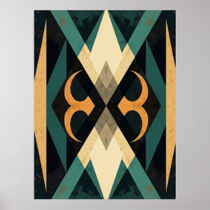 Reflektierende Diamant-Halbmond-Abstrakte Moderne Poster