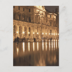 Reflektierender Teich im Louvre, Paris, Frankreich Postkarte