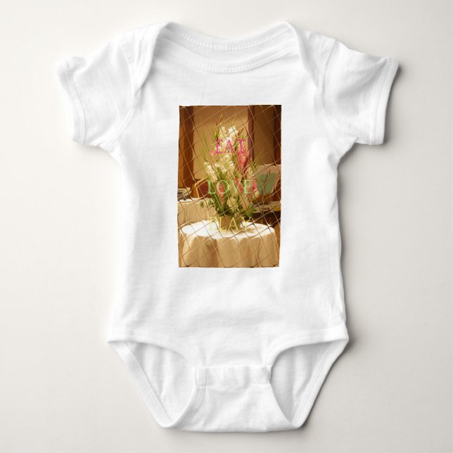 Reflektierte Blütenkunst Baby Strampler (Vorderseite)