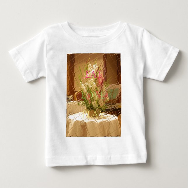 Reflektierte Blütenkunst Baby T-shirt (Vorderseite)