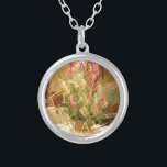 Reflektierte Blütenkunst Versilberte Kette<br><div class="desc">Reflected Blooms Art Print Einführung in die "Reflected Blooms Art Print", ein wunderbar ruhiges Stück, das die Eleganz einer Blumenarrangements einfängt, durch die faszinierende Tiefe einer Spiegelreflexion, die eine Botschaft der Freude und Ausgeglichenheit fördert. Beschreibung: Dieses Kunstwerk verfügt über eine Blumenanordnung von Gladiolen in einem Korb auf einem Tisch platziert....</div>