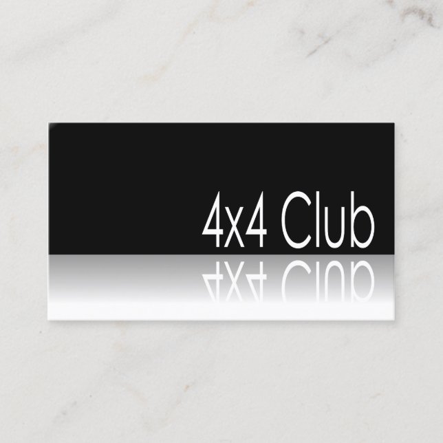 Reflektierter Text - 4x4 Club - Promo Business Car Visitenkarte (Vorderseite)