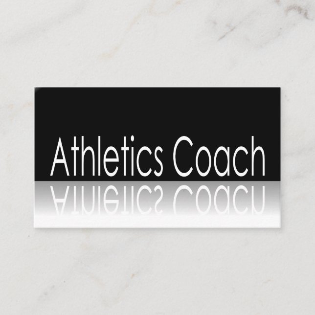 Reflektierter Text - Athletics Coach - Visitenkart Visitenkarte (Vorderseite)