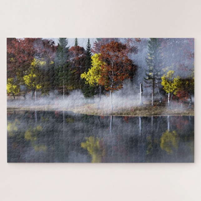 Reflektiertes Jigsaw-Puzzle im Herbst (Horizontal)