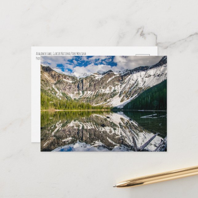 Reflektion am Lawinensee Postkarte (Vorderseite/Rückseite Beispiel)
