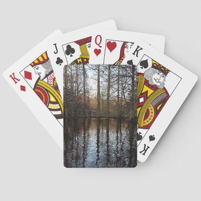 Reflektion aus Holz 1 Spielkarten (Rückseite)
