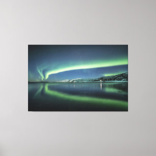 Reflektion der Nordlichter Leinwanddruck