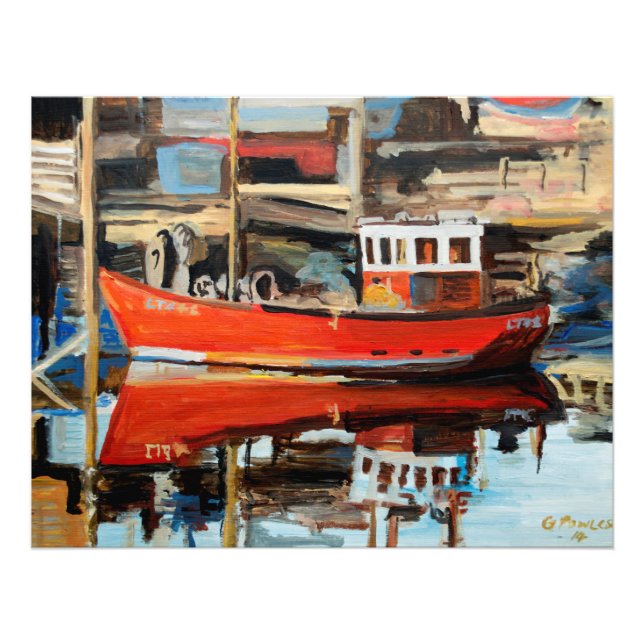 Reflektion des Bootes Fotodruck (Vorne)