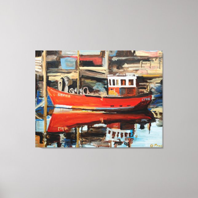 Reflektion des Bootes Leinwanddruck (Vorderseite)