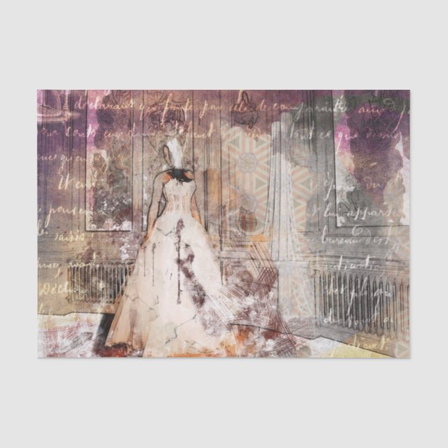 Reflektion des Hochzeitstages Seidenpapier (Vorderseite)
