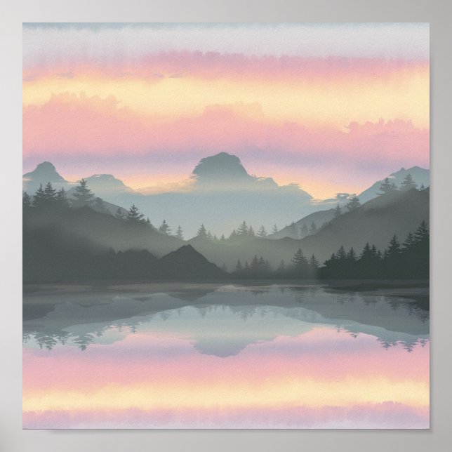 Reflektion in den Pastelberg Poster (Vorne)