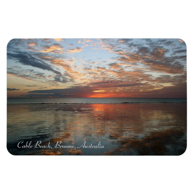 Reflektion Sonnenuntergang, Kabelstrand, Broome -  Magnet (Horizontal)