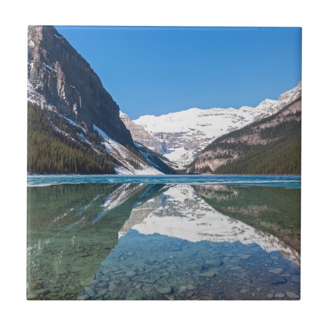 Reflektion über Lake Louise - Banff NP, Kanada Fliese (Vorderseite)